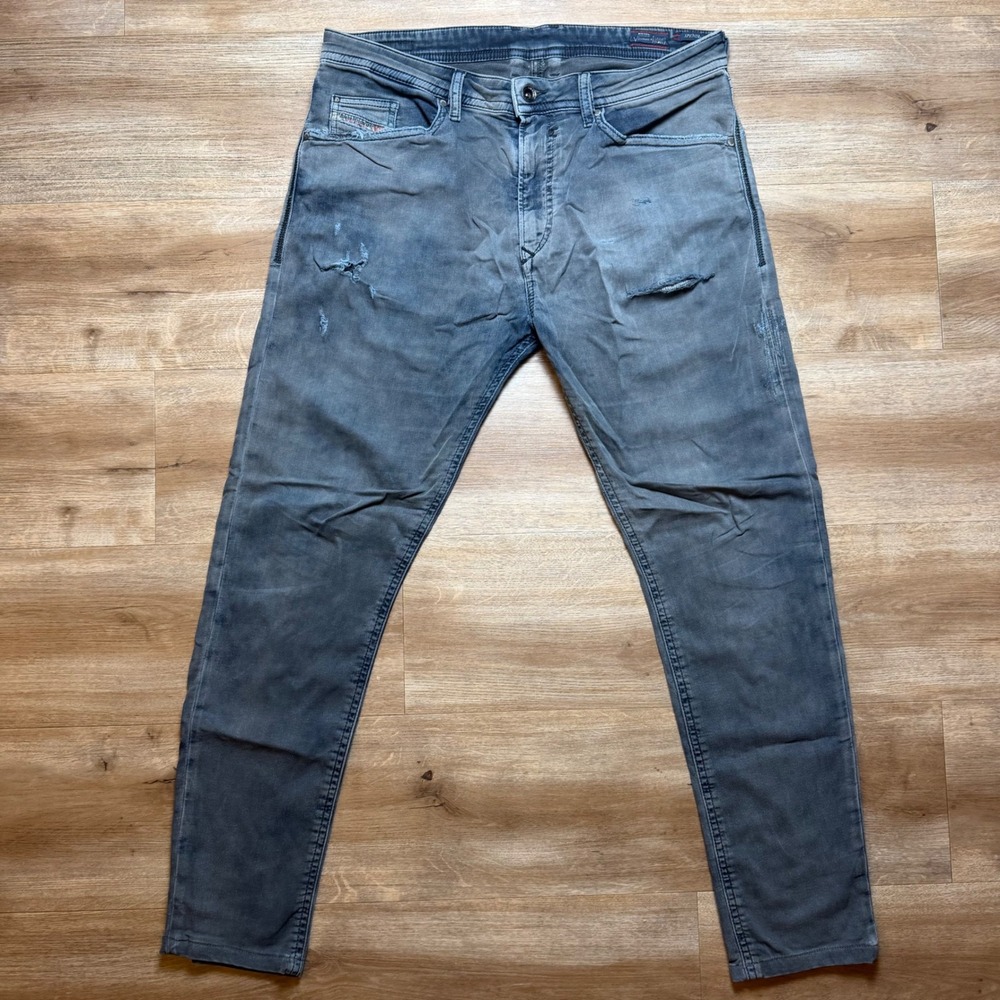 Diesel Spender JoggJeans Mens 32x28 Gray Distressed Denim Sweatpants 0666U